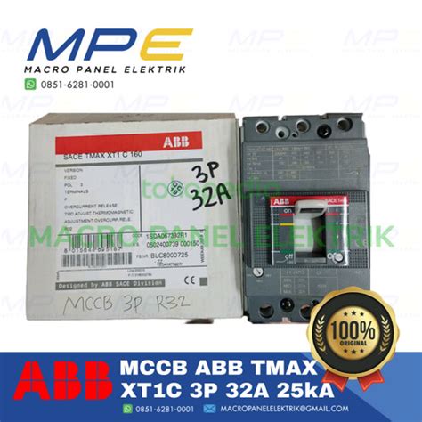 Jual MCCB ABB SACE TMAX XT1C 3P 32A 25kA Breaker ABB XT1C 3P 32A