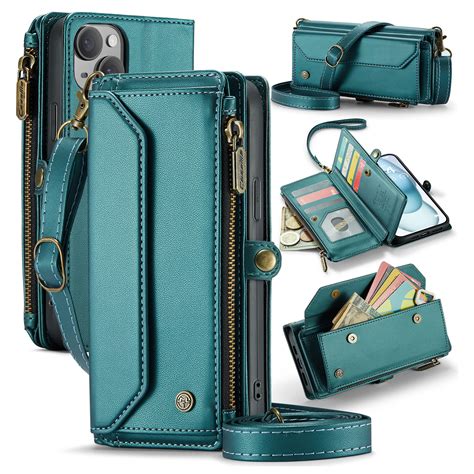 For Iphone 15 Plus Full Body Protection Wallet Folio Flip Case
