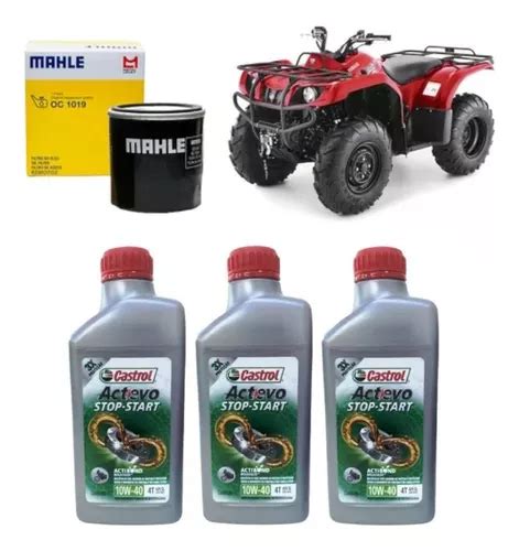 Kit Troca Óleo Quadriciclo Grizzly 350 Castrol 10w40 Oc1019