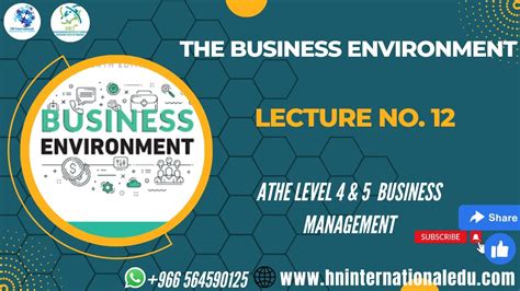 The Business Environment Lecture No Athe Level Diploma In