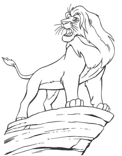 Rey León Mufasa para colorear imprimir e dibujar ColoringOnly