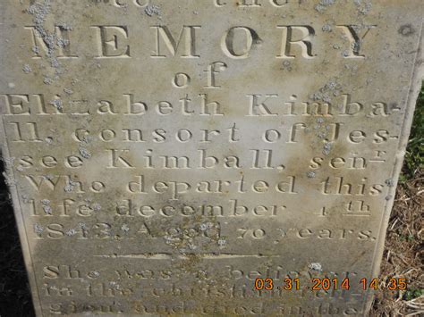 Elizabeth Roelofson Kimball 1773 1843 Find A Grave Memorial