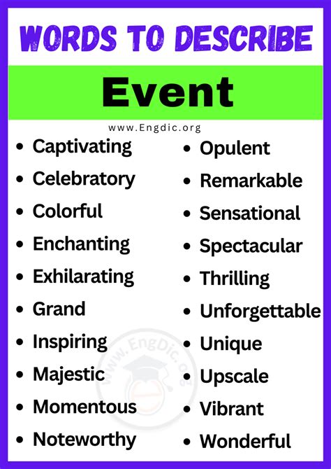 20 Best Words To Describe Event Adjectives For Event EngDic