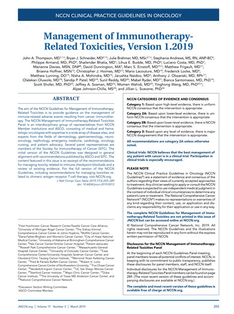 PDF Management Of Immunotherapy Related Toxicities Version 1 2019