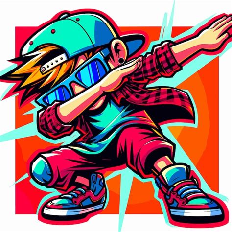 premium vector   cool boy rocking  dab pose   vibrant
