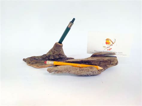 Two Driftwood Pieces Driftwood Desk Set Driftwood Pencil And Card