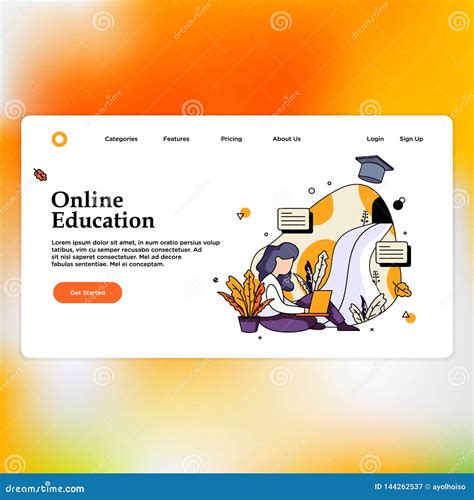 Online Education For Website And Mobile Website Landing Page Template