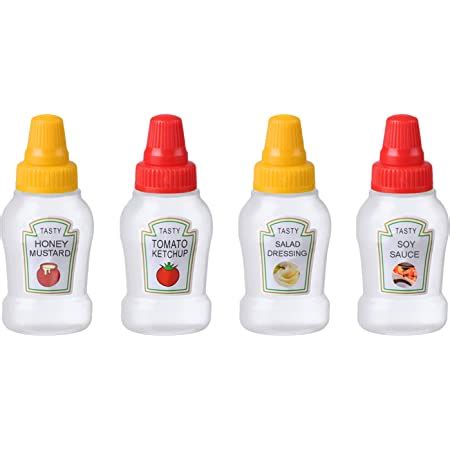 Amazon 10 Pieces Mini Ketchup Bottle Plastic Condiment Sauce