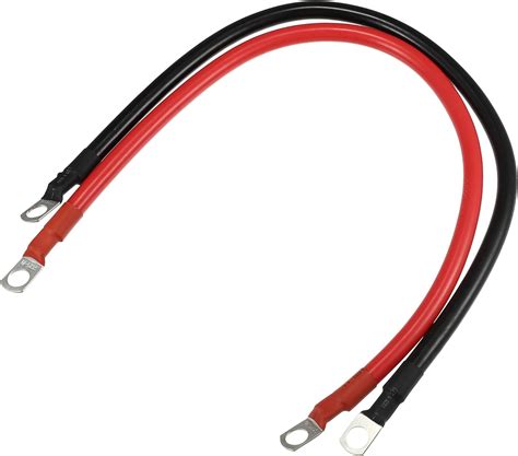 X AUTOHAUX 2 Stück Konfektionierte Batteriekabel Draht 4 AWG Gauge 10mm