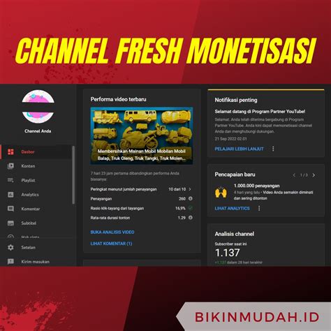 Jual Channel Youtube Fresh Monetisasi Sepaket Adsense Shopee Indonesia