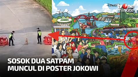 Dua Satpam Yang Viral Main Pembatas Jalan Muncul Di Poster Jokowi