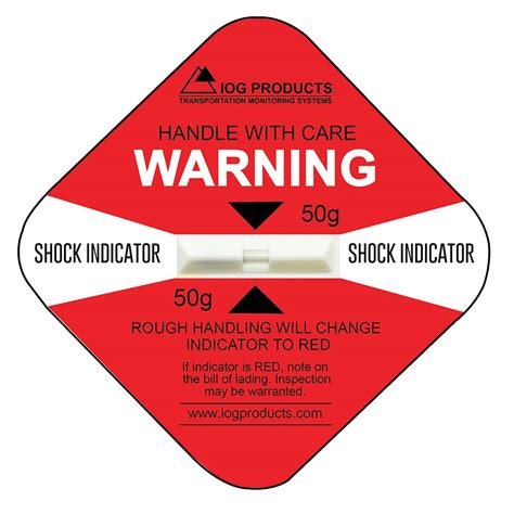 Shock Indicator Labels | G Force Impact | Impact-O-Graph