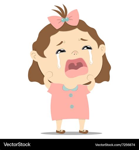 Baby girl crying Royalty Free Vector Image - VectorStock