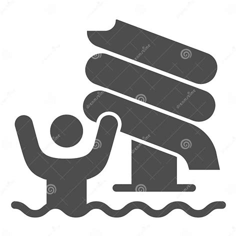 Man In Water Park Swimming Pool Solid Icon Aquapark Concept Aquapark