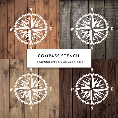 Compass Stencil Template For Nautical Theme Diy Projects Stencil Revolution