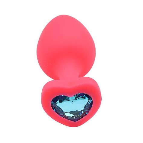 Plug Anal em Silicone Pedra de Coração SI 4 Cores G