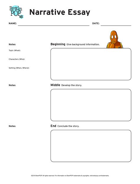 Narrative Essay Graphic Organizer Brainpop Educators