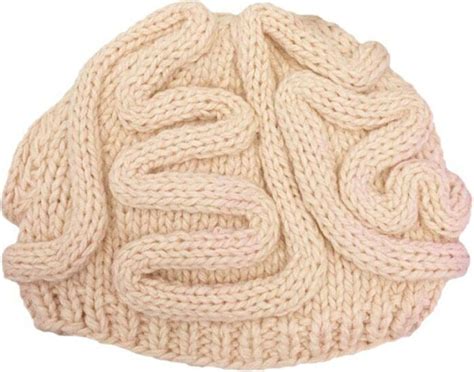 Mtupoc Horrible Knitted Brain Hat Unisex Handmade Winter Skullies