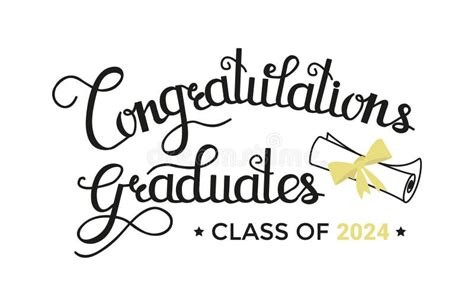 Class Of 2024congratulations Graduates Design Template With Gold