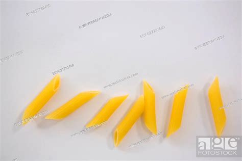 Pennette Pasta Arranged In A Row Stock Photo Picture And Low Budget