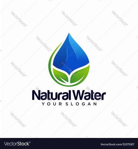 Water Drop Nature Leaf Logo Design Template Vector Image