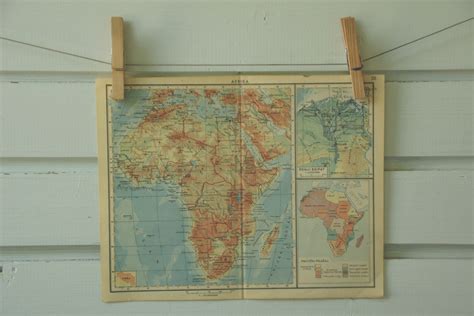 1951 Vintage Map Of Africa