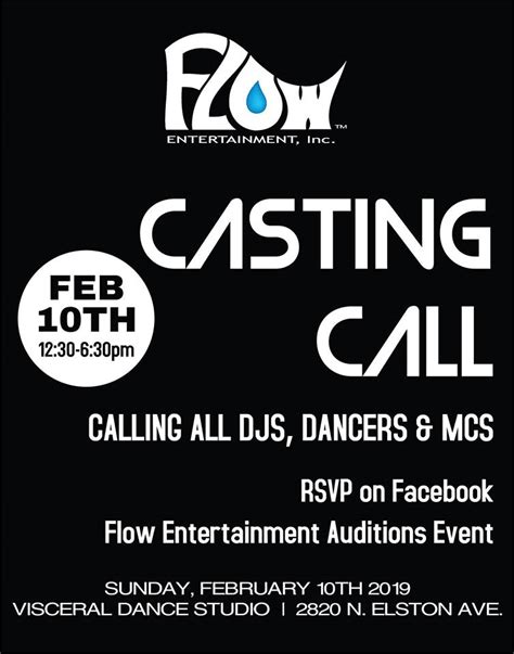 Flow Entertainment Auditions Kwoe