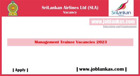 SriLankan Airlines Ltd SLA Management Trainee Vacancies 2023