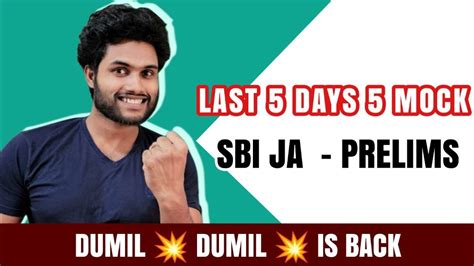 Sbi Ja Prelims Last Full Mock Dumil Dumil Session Mr Kaneesh Kr