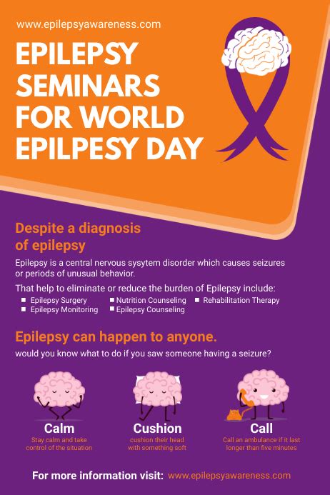 Purple Epilepsy Precautions Flyer Template Postermywall