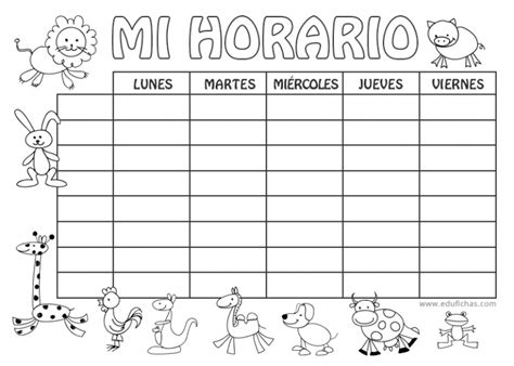 Horarios Para Imprimir Plantillas De Horario De Clases GRATIS 21 22