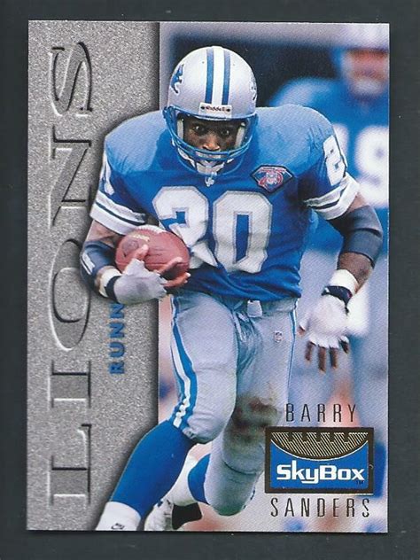 Barry Sanders Skybox Premium Card Hof Detroit Lions Ebay