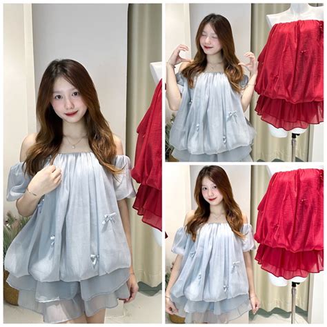 Set B Ng Tr Vai T Nh N K M Qu N Short L P Set O Tr Vai Voan T Hot Trend Shopee