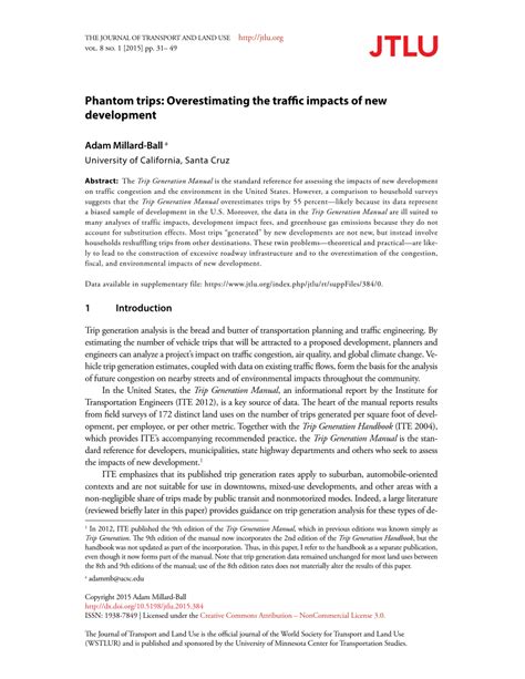 Pdf Phantom Trips Overestimating The Traffic Impacts Of New Development