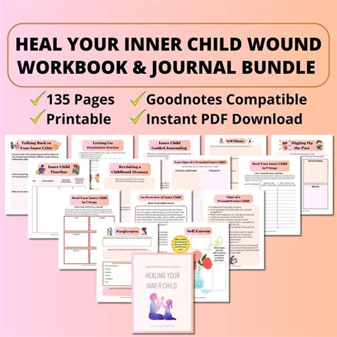 Heal Your Inner Child Workbook Journal Bundle Reparenting Inner Child