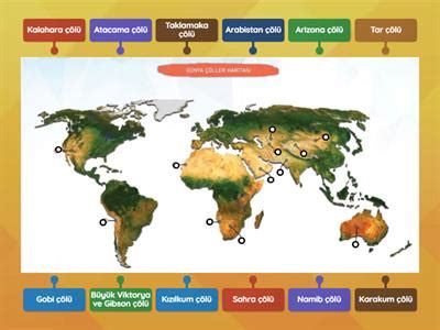 Dünya çöller haritası Öğretim kaynakları