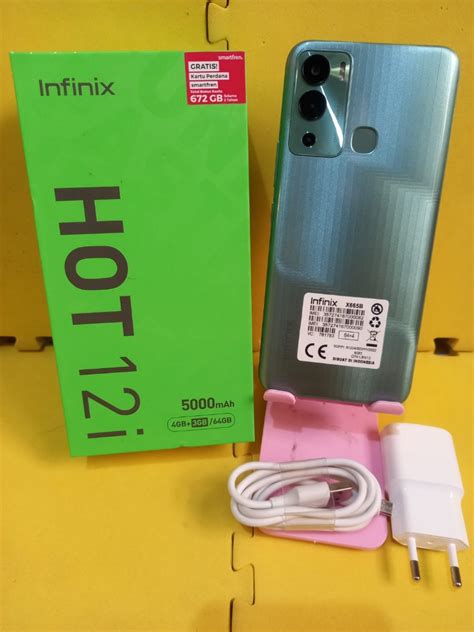 Infinix Hot 12i Fullset Ram 4 64gb Warna Hijau Mulus 100 Like New Garansi Resmi 13 02 2024