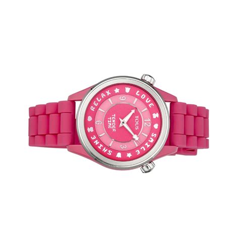 Reloj Tous Anal Gico Tender Acero Correa De Silicona Rosa