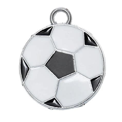 Doreenbeads Free Shipping 20pcs Silver Tone Enamel Football Soccer