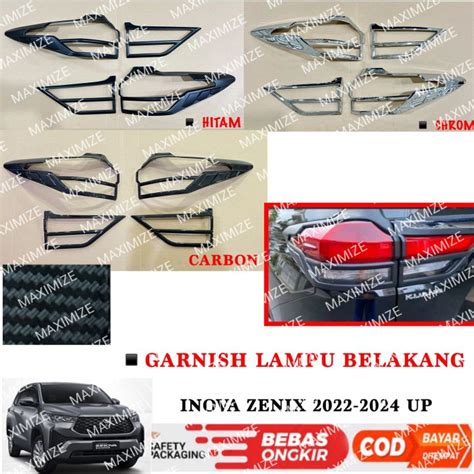 Garnish Lampu Belakang Innova Zenix Up Hitam Chrome