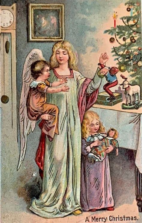 Ch Rare Antique Lightly Embossed Christmas Postcard A Merry