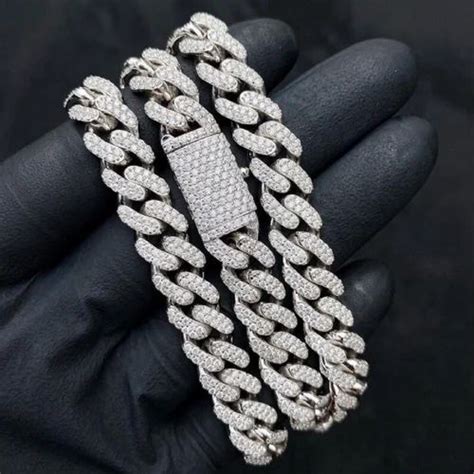 Lenus 10mm 10kt White Gold Custom Iced Out Chains Hip Hop Jewelry 16