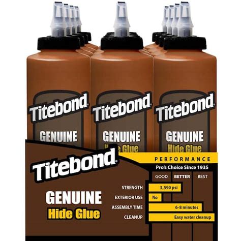 Titebond 16 Oz Amber Genuine Hide Glue 12 Pack 5014 The Home Depot