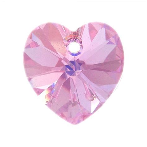 14mm Swarovski Xilion Hearts Light Rose AB The Bead Shop