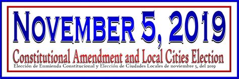 November 5 2019 Constitutional Amendment Election Hidalgo County Tx