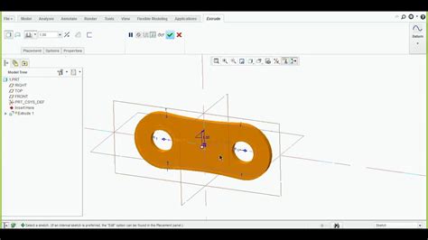 Creo Extrude Excersice For Beginners 1 Extrude In Creo Parametric