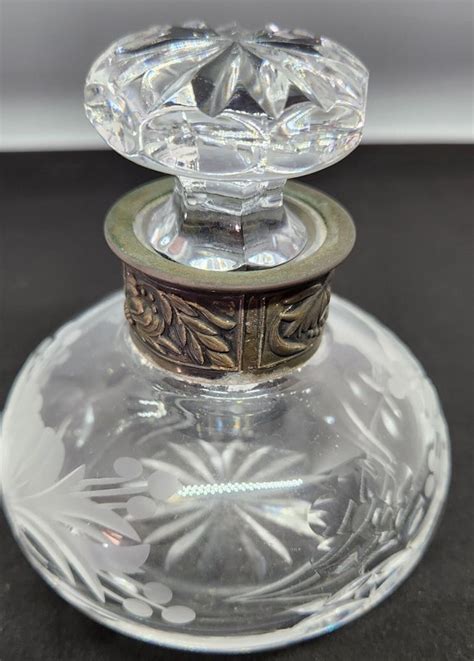 Crystal Etched Perfume Bottle By Royal Brierley Perf Gem