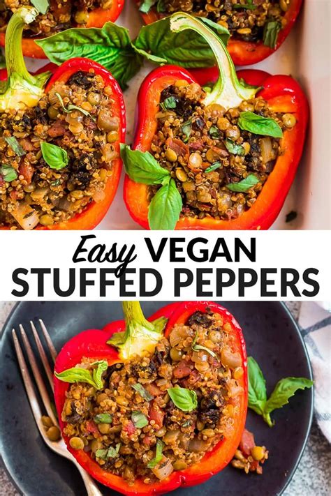 Vegan Stuffed Peppers With Quinoa {easy High Protein}