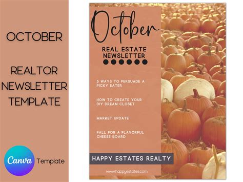 Real Estate October Newsletter Real Estate Marketing Realtor