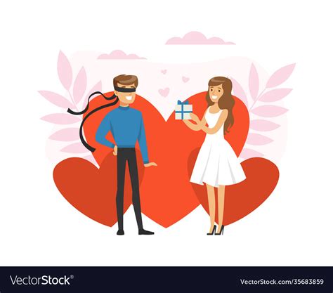 Guy Having Blind Date People Finding Love Vector Image